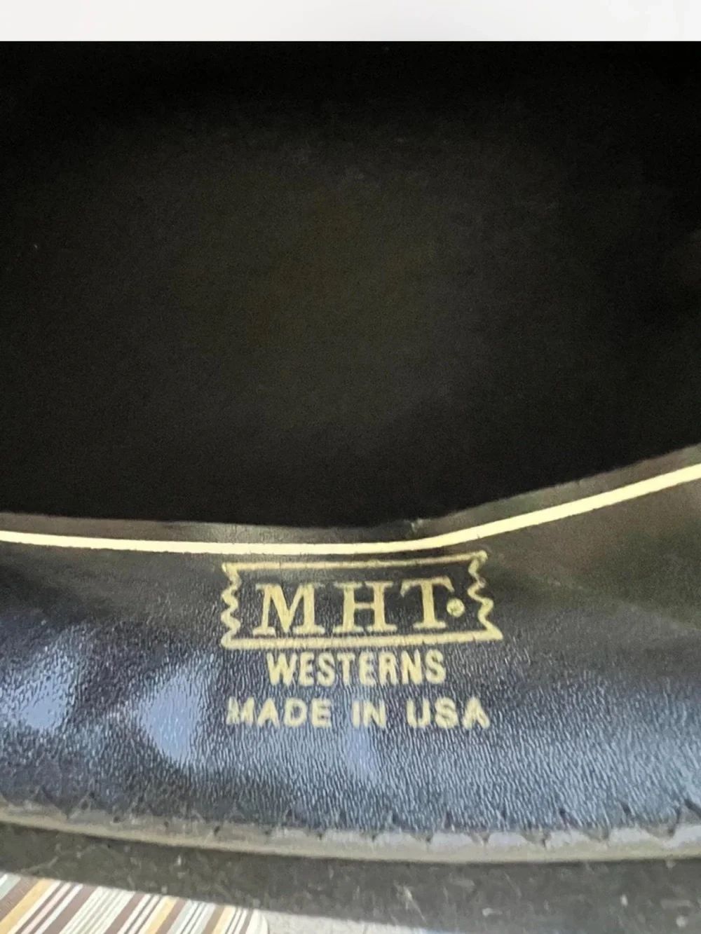 Vintage MHT Westerns Flint Black XX Fur Blend Studded Cowboy Hat Made in USA